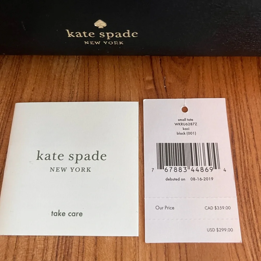 kate spade Black Kaci Tote with Pink Interior and Floral Clasp - Picture 2 of 8